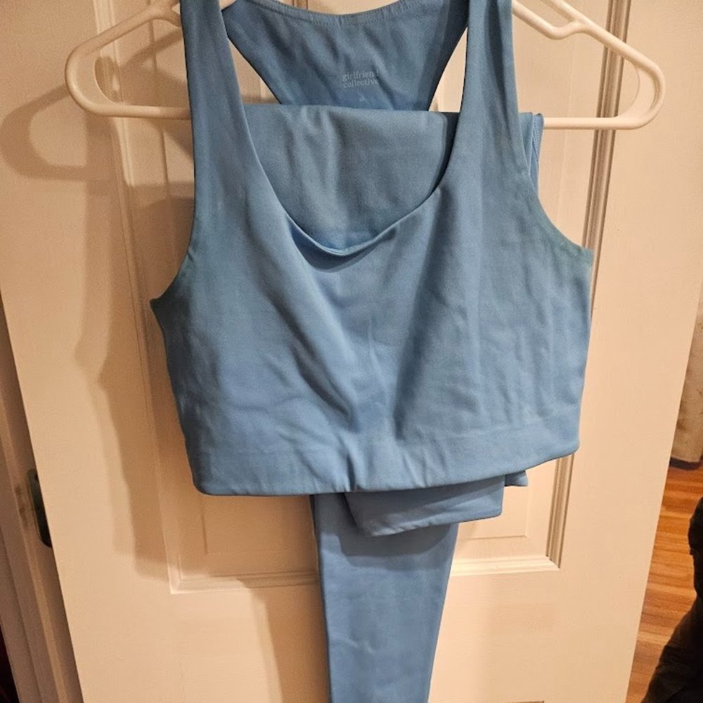 Girlfriend Collective Legging Bra Set  M Top/S Bottom - Baby Blue